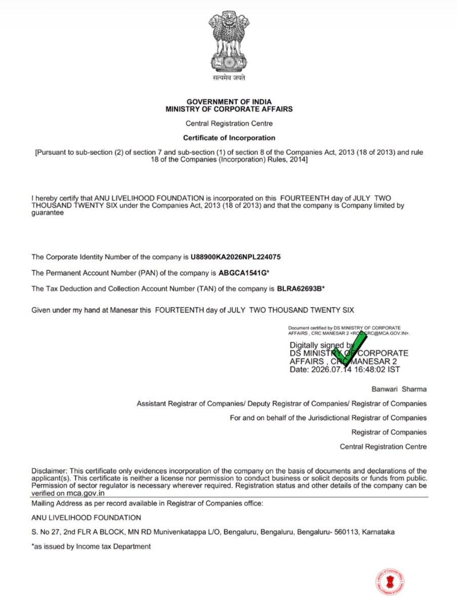 Registration Certificate